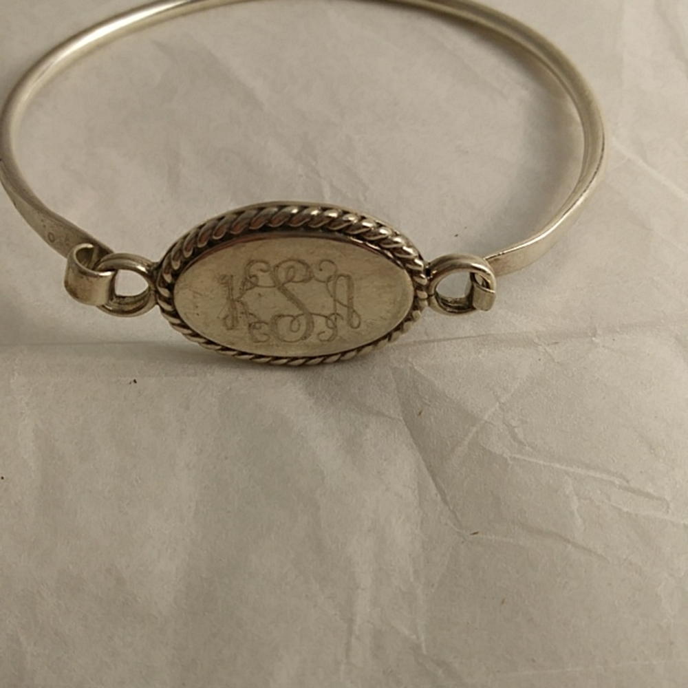 Sterling Bangle Monogram Bracelet - image 2